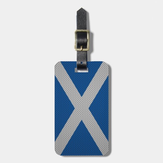 Carbon Fibre Print Scotland Flag Decor Bagagelabel (Voorkant verticaal)