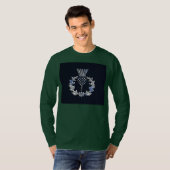 Carbon Fibre Print Silver Scottish Thistle T-shirt (Voorkant volledig)