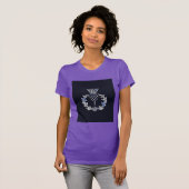 Carbon Fibre Print Silver Scottish Thistle T-shirt (Voorkant volledig)