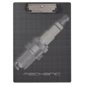 Carbon Fibre Spark Plug Car Mechanic Klembord (Voorkant)