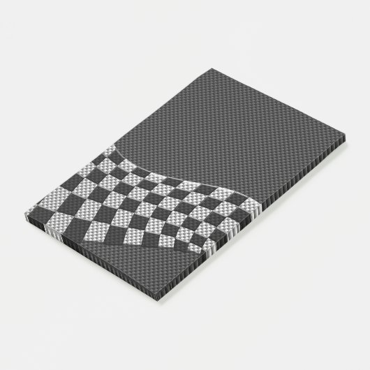 Carbon Fibre Style Racing Flag Checkers Wave Print Post-it® Notes (Schuin)