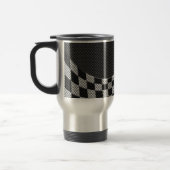 Carbon Fibre Style Racing Flag Checkers Wave Print Reisbeker (Links)
