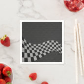 Carbon Fibre Style Racing Flag Checkers Wave Print Servet (Insitu)