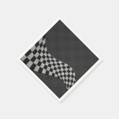 Carbon Fibre Style Racing Flag Checkers Wave Print Servet (Hoek)