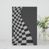 Carbon Fibre Style Racing Flag Wave Print Briefpapier (Staand voorkant)