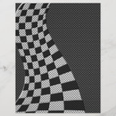 Carbon Fibre Style Racing Flag Wave Print Flyer (Voorkant)