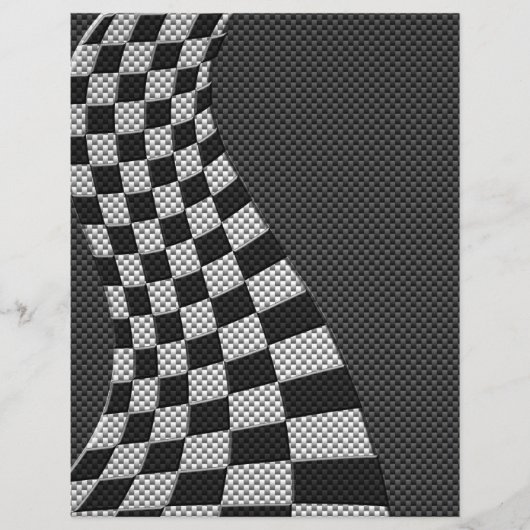 Carbon Fibre Style Racing Flag Wave Print Flyer (Voorkant)