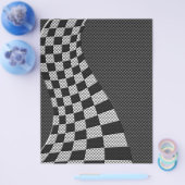 Carbon Fibre Style Racing Flag Wave Print Flyer (Enkel)