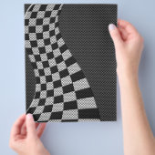 Carbon Fibre Style Racing Flag Wave Print Flyer (Hand)