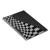 Carbon Fibre Style Racing Flag Wave Print Notitieboek (Rechterzijde)