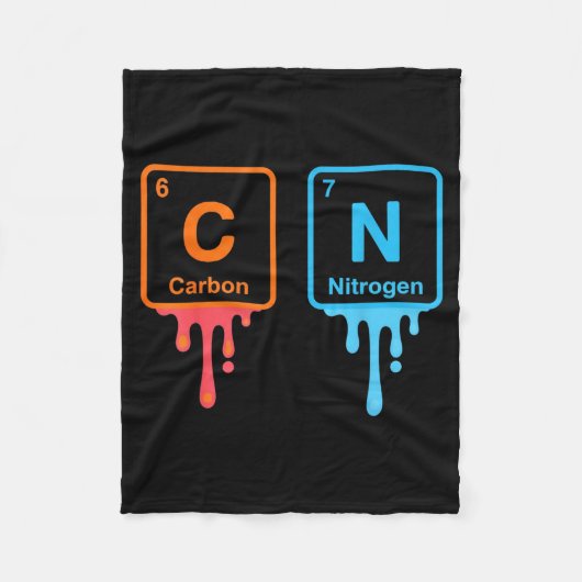 Carbon Nitrogen Science Design Fun Chemistry Lover Fleece Deken (Voorkant)