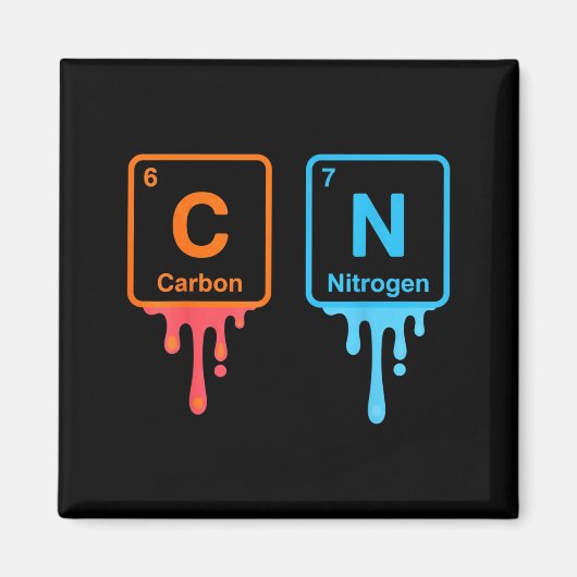 Carbon Nitrogen Science Design Fun Chemistry Lover Magneet (Voorkant)