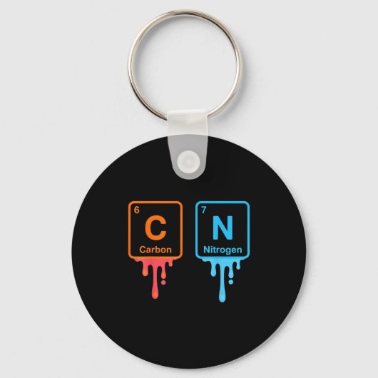 Carbon Nitrogen Science Design Fun Chemistry Lover Sleutelhanger (Voorkant)