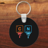 Carbon Nitrogen Science Design Fun Chemistry Lover Sleutelhanger (Voorkant)