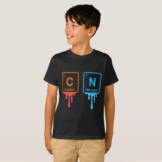 Carbon Nitrogen Science Design Fun Chemistry Lover T-shirt (Voorkant volledig)