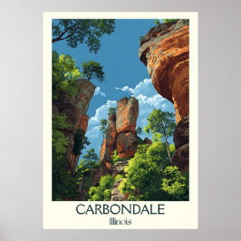 Carbondale Illinois  Natuur Bluffs Reizen Poster