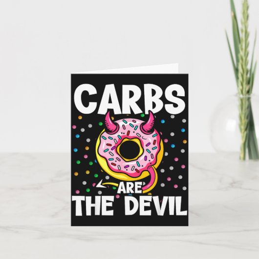 Carbs Are The Devil Funny Donut Diet New Year's Re Kaart (Voorkant)