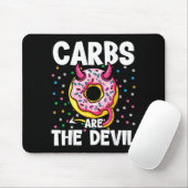 Carbs Are The Devil Funny Donut Diet New Year's Re Muismat (Met muis)