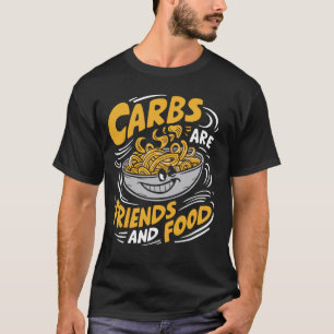 Carbs zijn vrienden en eten Pasta Party T-shirt