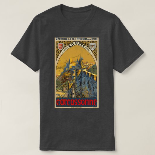 Carcassone Frankrijk  Frans treinverkeer Po T-shirt (Design voorkant)