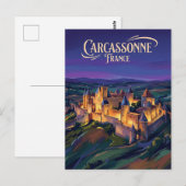 Carcassonne Citadel Frankrijk Briefkaart (Voorkant / Achterkant)