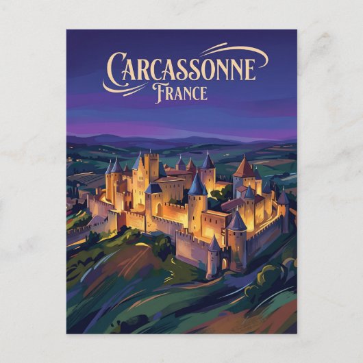 Carcassonne Citadel Frankrijk Briefkaart (Voorkant)
