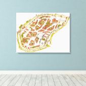 Carcassonne France. Uitzicht Canvas Afdruk (Insitu (Houten vloer))