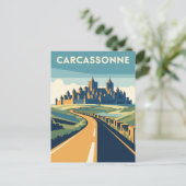 Carcassonne Frankrijk Reizen Briefkaart (Staand voorkant)