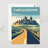 Carcassonne Frankrijk Reizen Briefkaart (Voorkant / Achterkant)