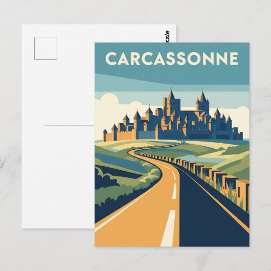 Carcassonne Frankrijk Reizen Briefkaart (Voorkant / Achterkant)