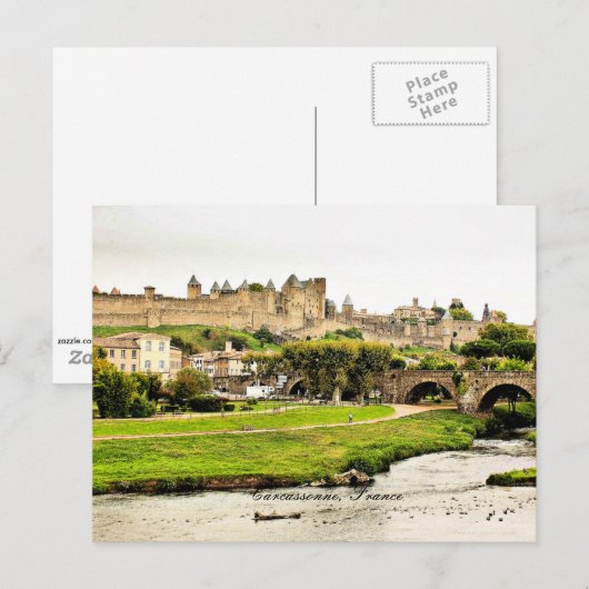 Carcassonne, Frankrijk schilderachtig foto Briefkaart (Voorkant / Achterkant)