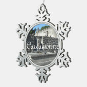 Carcassonne, Frankrijk Tin Sneeuwvlok Ornament (Rechts)