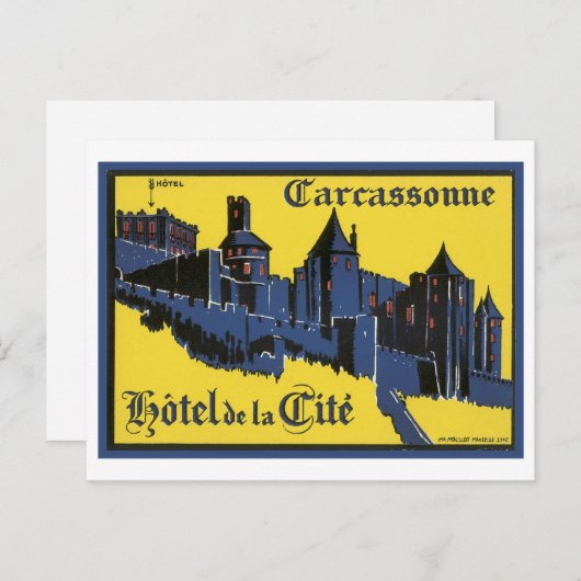 Carcassonne Hotel de la Cite Briefkaart (Voorkant / Achterkant)