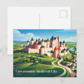 Carcassonne Middeleeuwse Stad Frankrijk Briefkaart (Voorkant / Achterkant)