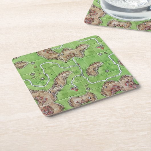 Carcassonne Tile Kartonnen Onderzetters (Schuin)