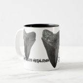 Carcharocles megalodon Tooth Tweekleurige Koffiemok (Voorkant links)