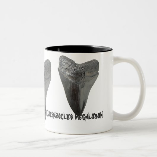 Carcharocles megalodon Tooth Tweekleurige Koffiemok (Rechts)