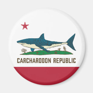 Carcharodon Republic California Flag White Shark Magneet