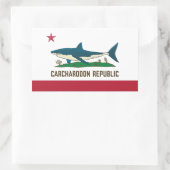 Carcharodon Republic California Flag White Shark Rechthoekige Sticker (Tas)
