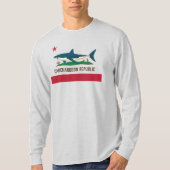Carcharodon Republic California Flag White Shark T-shirt (Voorkant)