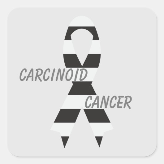 Carcinoid Cancer Zebra Awareness Ribbon van Janz Vierkante Sticker (Voorkant)