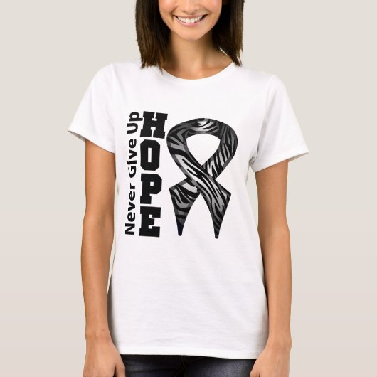 Carcinoïde Cancer Hope geeft nooit op T-shirt (Voorkant)