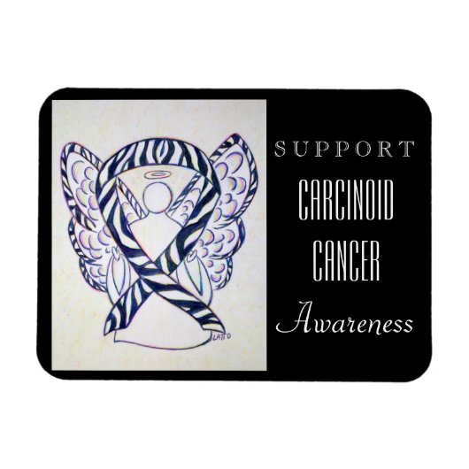 Carcinoïde kanker Awareness Ribbon Angel Magnet Magneet (Horizontaal)