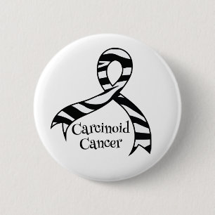 Carcinoïde kanker Awareness Zebra Ribbon Button