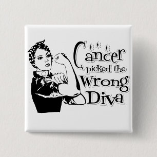 Carcinoïde kanker heeft de verkeerde diva gevonde vierkante button 5,1 cm