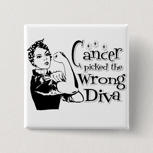 Carcinoïde kanker heeft de verkeerde diva gevonden vierkante button 5,1 cm (Voorkant)