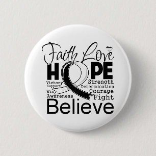 Carcinoïde kanker Typografische Faith Love Hope Ronde Button 5,7 Cm