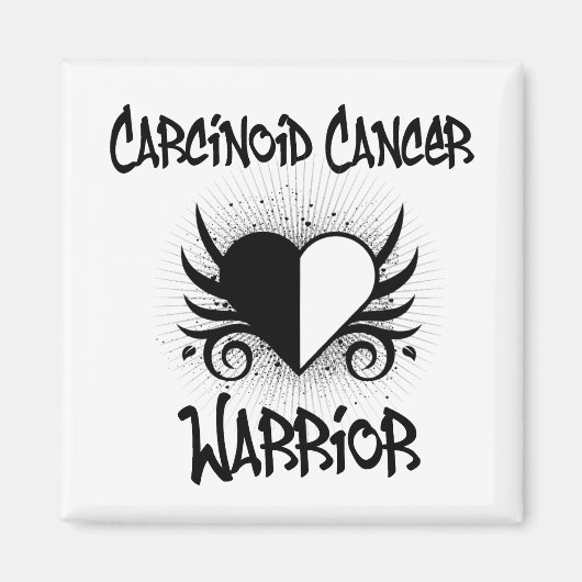 Carcinoïde kanker WARRIOR Heart Tattoo Magneet (Voorkant)