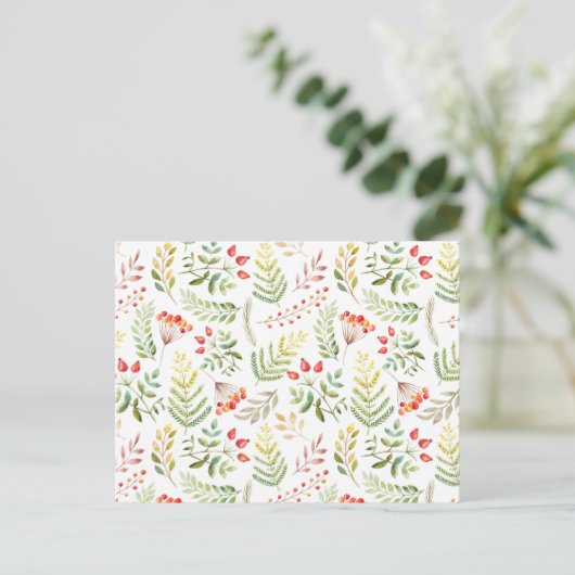 Card (10,8 x 14,2 cm) - Autumn Pattern Briefkaart (Staand voorkant)