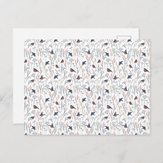 Card (10,8 x 14,2 cm) - Bird Pattern Briefkaart (Voorkant / Achterkant)